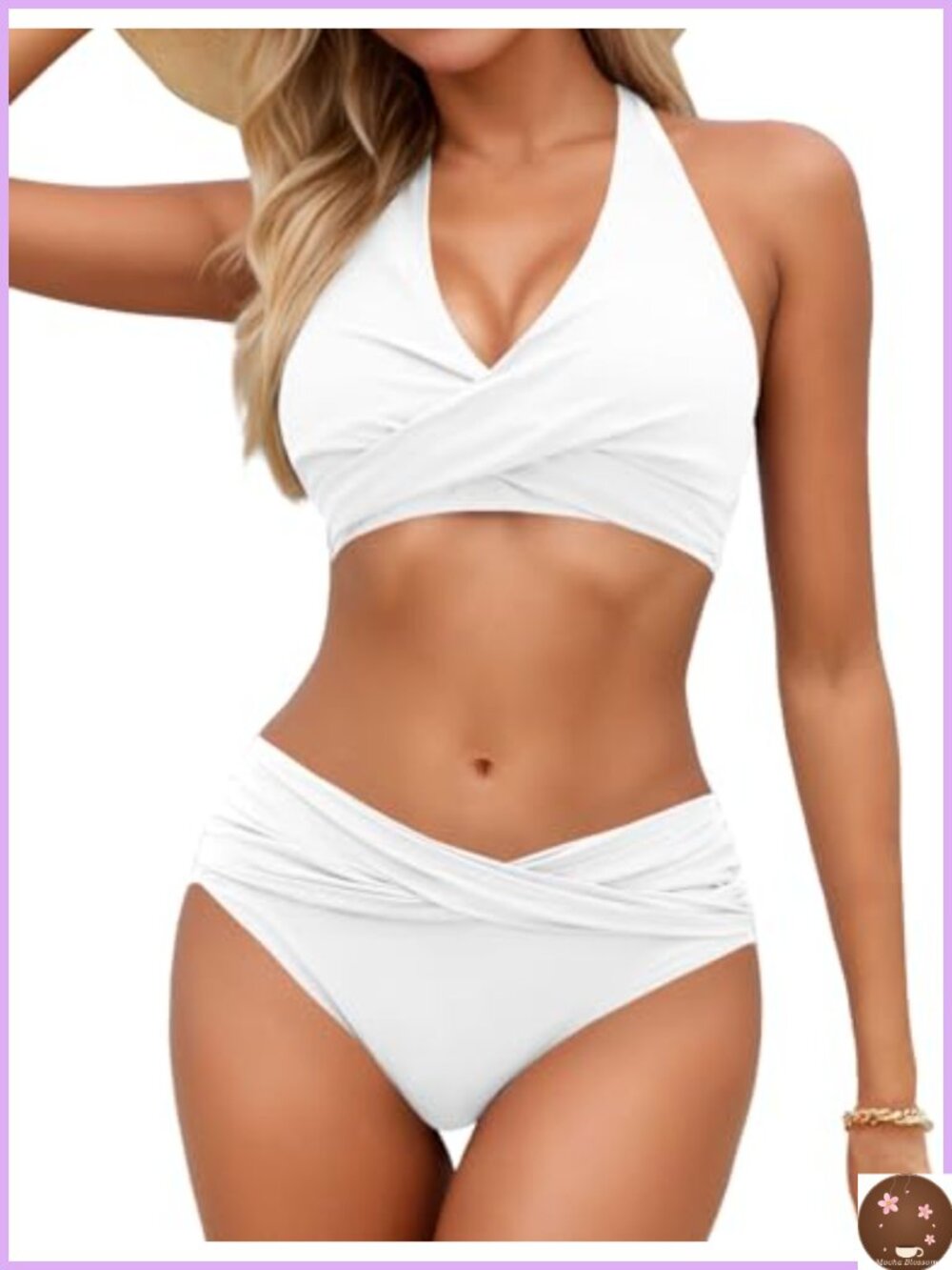 Women's Halter Bikini Set Two Piece V-Neck Push Up Swimsuit